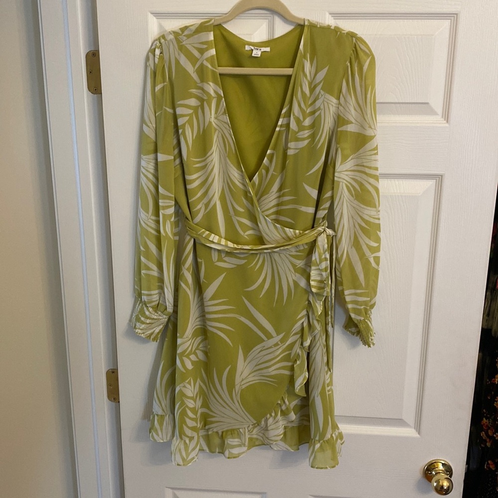 Bar III Green and White Dress